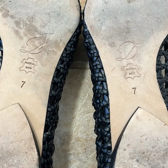 Delman Shana Woven Leather Flats with bow detail size 7 pin up feminine - Picture 8 of 12